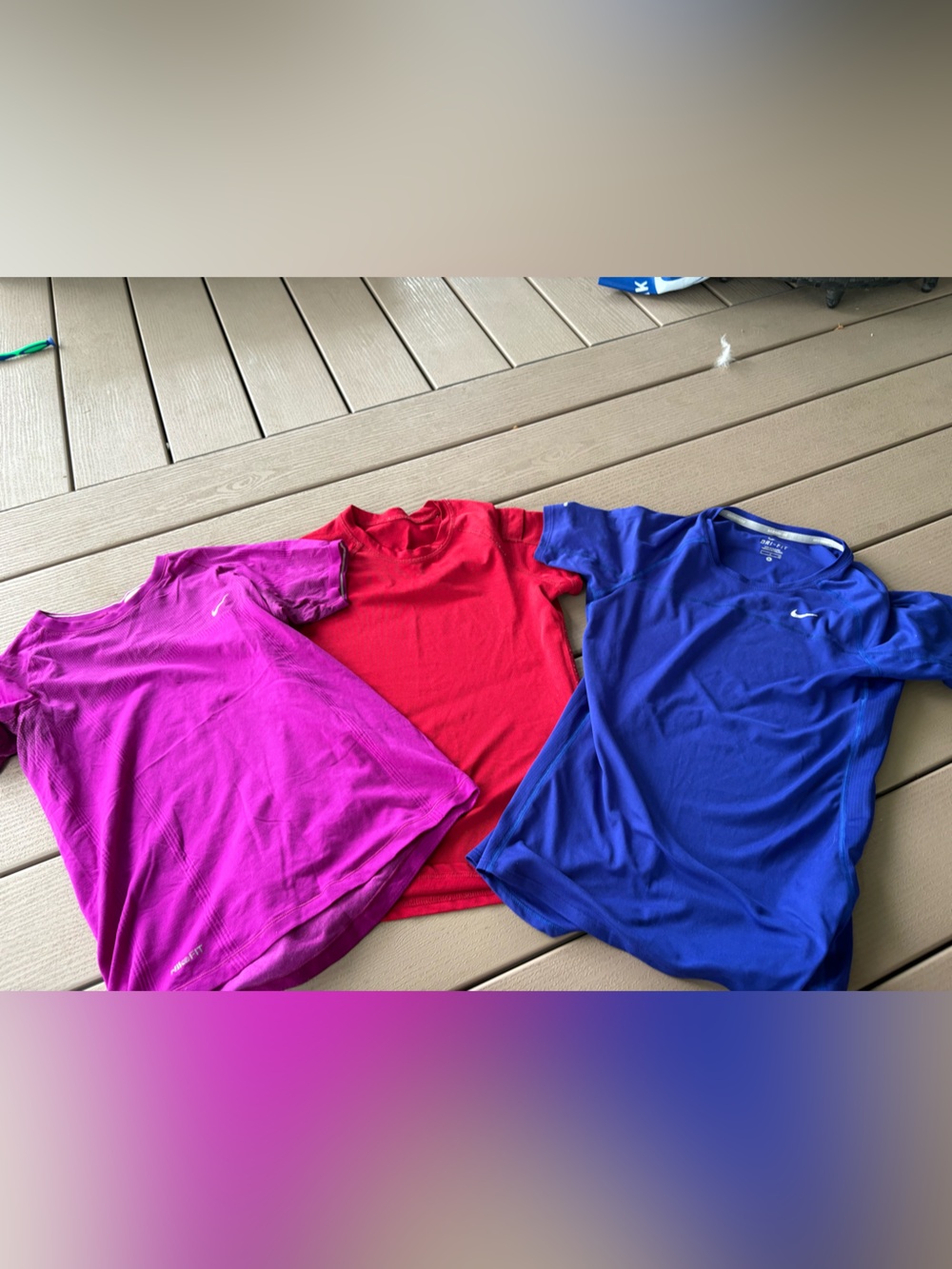 Nike and Lululemon workout shirts